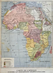 Karte von Afrika gemäß der französisch-englischen Konvention - in „Le Petit Journal“ vom 09.04.1899