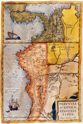 Karte von Kolumbien und Peru. 1590
