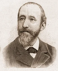 Mitglieder der Académie Française im Jahr 1895: Porträt von Jules Claretie (1840-1913), französischer Romanautor, Dramatiker und Kritiker.