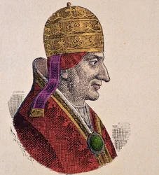 Mittelalter: Darstellung von Papst Alexander III. (Alessandro) (1105-1181)