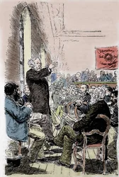 Mikhail Alexandrowitsch Bakunin (Bakunin) (1814-1876), russischer Anarchist auf dem Kongress von Basel in der Schweiz im September 1869