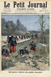 Militärische Radfahrer bei den großen Manövern