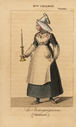 Mlle Fanny Chalboz als La Bourguignonne im Stück Cuisinieres von Nicholas Brazier am Theatre des Varietes