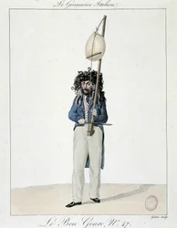 Musiker auf der Straße: der italienische Grimacier - Gravur, Carnavalet