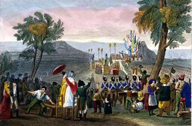 Napoleon I. überreicht die Ehrenlegion an die Soldaten im Camp de Boulogne am 16. August