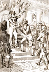 Napoleon verteilte die Orden der Ehrenlegion im Jahr 1804.