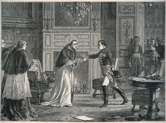 Napoleon besucht Papst Pius VII. in Fontainebleau 1804 - Besuch von Napoleon I. bei Papst Pius VII. in Fontainebleau 1804