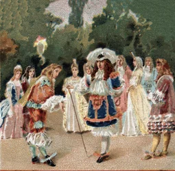 Nicolas Fouquet (1615-1680) empfängt Ludwig XIV., bekannt als Le Roi-Soleil (Sonnenkönig oder Ludwig der Große).