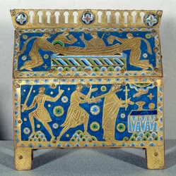 Kunstobjekt: Emailjagd, Gold und Kupfer von Thomas Becket (1118-1170), Erzbischof von Canterbury