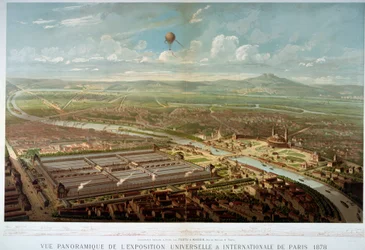 Panoramablick auf die Weltausstellung 1878 in Paris