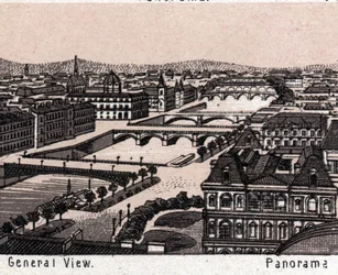 Paris, Frankreich: Gesamtansicht in „Die Welt illustriert 168 Ansichten“ (Ende des 19. Jahrhunderts)