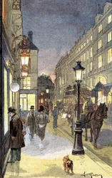 Paris bei Nacht, Illustration Ende des 19. Jahrhunderts