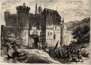 Pascal Paoli, Befreier von Korsika - Pascal Paoli (1725-1807), Befreier von Korsika betritt Bastia - Gravur in „Dictionnaire populaire illustré“ - 1864 - von Joseph Decembre und Edmond Allonier