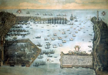 Hafen von Genua im Jahr 1597. Museo Navale de Genova - Pegli.