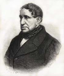 Porträt von Achille Léonce Victor Charles de Broglie (1785 - 1870), Herzog von Broglie. Gravur des 19. Jahrhunderts