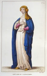 Porträt von Adelaide von Vermandois (1065-1024), Kapetinger-Dynastie. Gravur von 1830