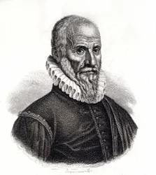 Porträt von Ambroise Pare (1509-1590), französischer Chirurg - Gravur des 19. Jahrhunderts