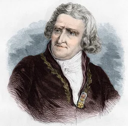 Porträt von Antoine Augustin Parmentier (1737 - 1813), französischer Militärapotheker und Agronom. Gravur von 1866