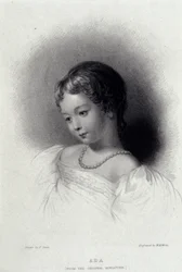 Porträt von Augusta Ada Byron (1815-1852), die Anna Lovelace wurde, Tochter des Dichters George Gordon Byron. Gravur des 19. Jahrhunderts