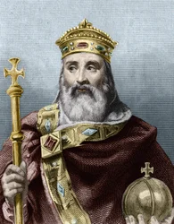 Porträt von Karl dem Großen (742-814), König von Frankreich - in Histoire des Français von Lavallée, Gravur, sd.