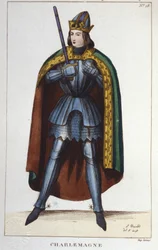 Porträt von Karl dem Großen oder Karl I. der Große (742 - 814), König der Franken (1830)