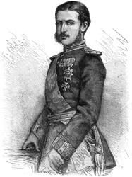 Porträt von Charles de Hohenzollern (1839-1914), regierender Prinz von Rumänien, später König Karl I. (Carol I) - Gravur in „The Illustrous Journal“