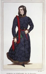 Porträt von Karl der Kühne (1433-1477), Herzog von Burgund. Gravur von 1830