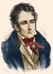 Porträt von Chateaubriand. Gravur des 19. Jahrhunderts.