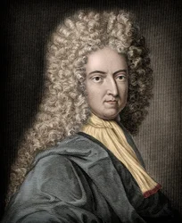 Porträt von Daniel Defoe (1660-1731), englischer Schriftsteller und Journalist - Daniel Defoe (1660-1731) - Englischer Romanautor und Journalist