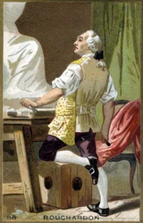 Porträt von Emile Bouchardon (1698 - 1762), französischer Bildhauer und Zeichner. Chromolithographie des 19. Jahrhunderts.