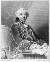 Porträt von Etienne François, Herzog von Choiseul (1719-1785), französischer Politiker - in „Geschichte der Franzosen“ von Lavallée, Gravur, undatiert