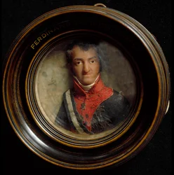 Porträt Ferdinands I. von Bourbon oder Ferdinands IV. (1751-1825), König von Neapel. Wachsskulptur. Florenz, Museo Nazionale del Bargello