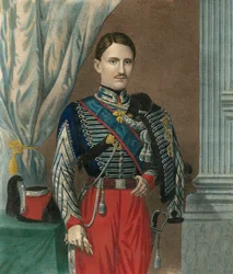 Porträt von Franz II., König beider Sizilien (Francesco II delle Due Sicilie) (1836-1894), mit der Ordenskette des Ordens vom Goldenen Vlies