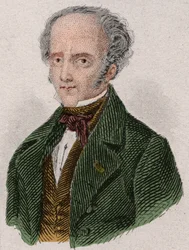 Porträt von François René, Vicomte de Chateaubriand (1768-1848), französischer Schriftsteller. Gravur von 1876.