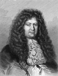 Porträt von François Michel Le Tellier, Marquis de Louvois (1639 - 1691), französischer Politiker - in „Histoire des Français“ von Lavallée, Gravur, sd
