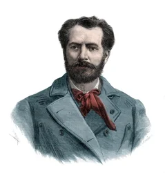 Porträt von Frédéric Auguste Bartholdi (1834-1904), französischer Bildhauer - Gravur von 1883