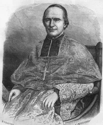 Porträt von Georges Darboy, französischer Prälat (1813-1871). Erzbischof von Paris, er wurde während der Kommune als Geisel genommen und erschossen.
