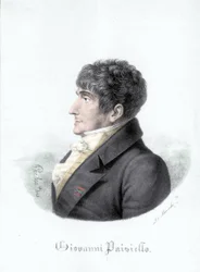 Porträt von Giovanni Paisiello (1740-1816), italienischer Komponist. Gravur aus dem 19. Jahrhundert