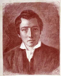 Porträt von Heinrich Heine, deutscher Schriftsteller - Gravur