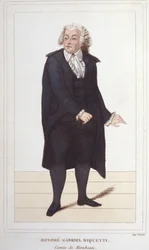 Porträt von Honoré Gabriel Riqueti, Graf von Mirabeau (1749-1791), französischer Politiker (Gravur 1830)