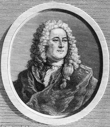 Porträt von John Law (1671 - 1729), schottischer Finanzier, der 1720 den Bankrott verursachte