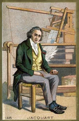 Porträt von Joseph Marie Jacquard (1752-1834), französischer Mechaniker und Erfinder des Webstuhls. Chromolithographie des späten 19. Jahrhunderts