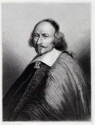 Porträt von Jules Mazarin (Giulio Raimondo Mazzarino) (1602-1661), französischer Kardinal und Politiker - in „Histoire des Français“ von Lavallée, Gravur, sd
