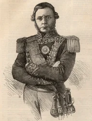 Porträt von Justo Jose de Urquiza y Garcia (1801-1870), argentinischer General und Politiker, Kupferstich 1852