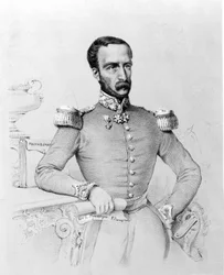 Porträt von Louis Eugène Cavaignac (1802 - 1857), französischer General und Politiker. Gravur ca. 1848