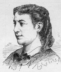 Porträt von Madeleine Brohan (1833-1900), französische Komödiantin, Mitglied der Comédie-Française. Gravur in „Le Monde Illustré“ Nr. 1168 vom 16. August