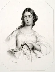 Porträt von Maria Garcia, genannt die Malibran (1808-1836), Sängerin Mezzosopran