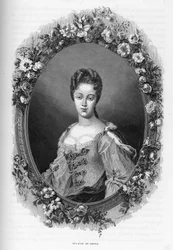 Porträt von Marie-Adélaïde de Savoie (1685-1712) - Gravur von 1862 in „The Queens of the World“