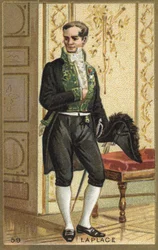 Porträt von Marquis Pierre Simon de Laplace (1749-1827), französischer Astronom, Mathematiker und Physiker. Chromolithographie des 19. Jahrhunderts.