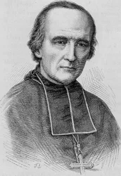 Porträt von Monsignore Darboy (1813 - 1871), Erzbischof von Paris. Gravur des späten 19. Jahrhunderts in „Histoire de France“ von H. Martin.